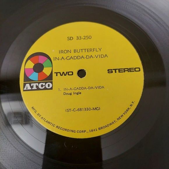 Iron Butterfly : In-A-Gadda-Da-Vida 1968 Vinyl Record LP ATCO SD 33-250 - Picture 9 of 9